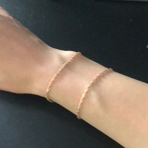 14k gold light chain elegant women twin bracelets